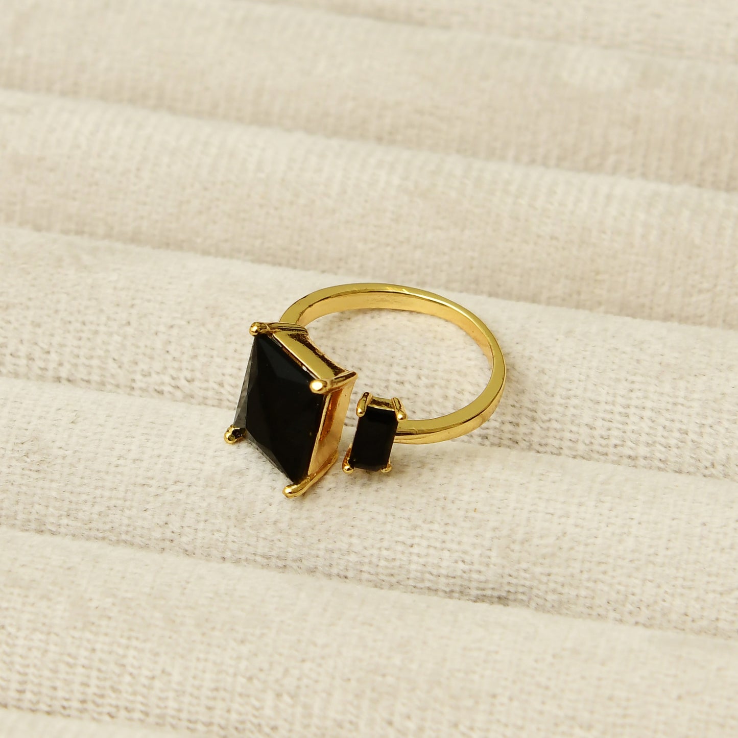 One & Half Black Square Ring