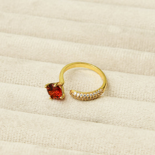 Three Quarter Champagne Zircon Ring