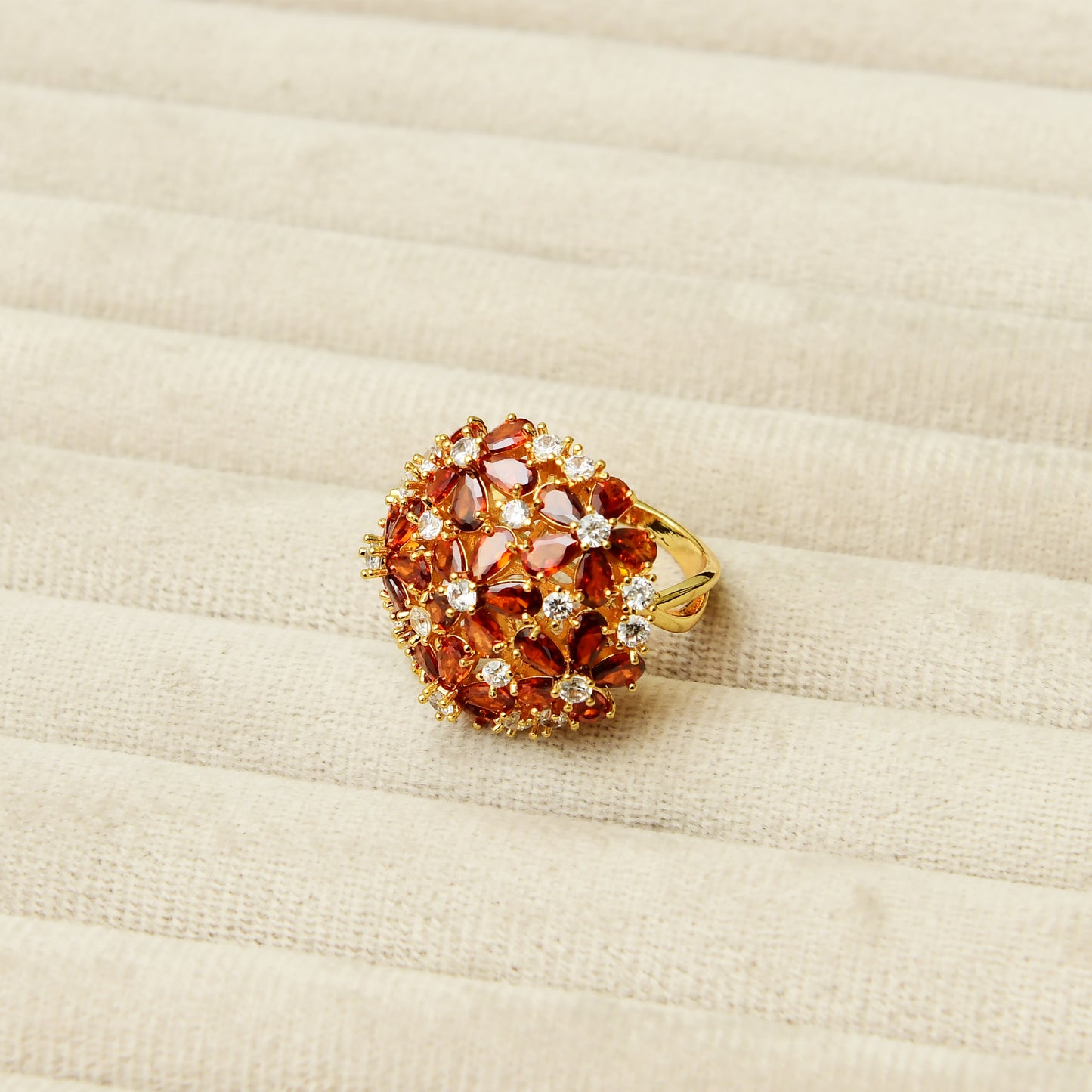 Champagne Zircon Studded Ring